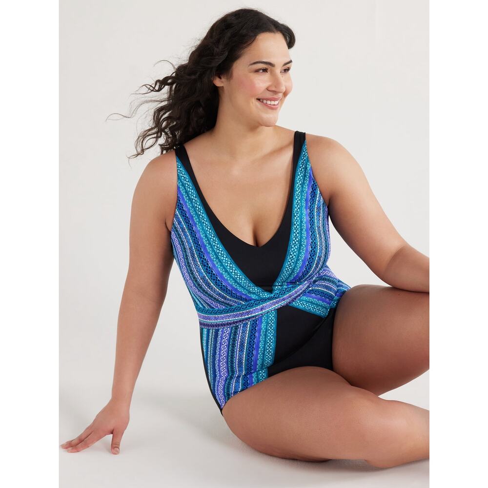 Embrace Your Curves Miracle Brands Georgia One Piece Swimsuit Size L
